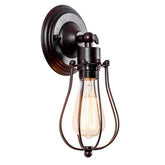LULING Industrial Wall Sconce Vintage Lighting Adjustable Lamp Rustic Wire Metal Cage Oil Rubbed Wall Light Shade Edison Style Antique Fixture Porch Mirror