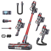 SunSare Cordless Vacuum Cleaner 600W/50KPa Powerful Suction, 65Mins Runtime with Touchscreen AUTO Mode, 1M Hose, Anti-Tangle, Self-Standing & Wall-Mounted Stick Vacuum for Carpet, Floor & Pet Hair