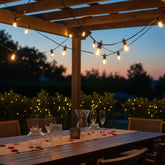 Outdoor Festoon Lights 24V 15M with Remote, IP65 Waterproof S14 Bulbs