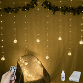 Wishing Ball Curtain Lights 200 LED Warm White Fairy String Lights with Remote