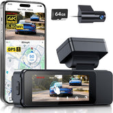 GKU 4K Front & Rear Dash Cam with 3.18" Touchscreen Black