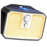 Solar Power 168 LED Motion Sensor Wall Light Warm White Outdoor