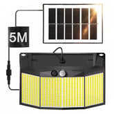 576 LED Solar Motion Sensor Wall Light Outdoor Waterproof 6500K – Black