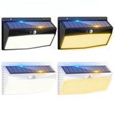 368 LED Solar Power Motion Sensor Wall Light Outdoor Waterproof Lamp – Black