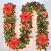 Christmas Garland with LED Lights 9FT – Battery Operated Festive Decoration