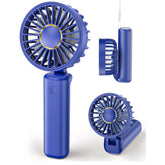Portable Handheld Fan, Mini Desk Fan Foldable 1800mAh, 180° Ratotion, 3 Speeds, Ultra Quite, Up to 8H Long Use Time, Small Personal Cooling Fans Makeup Eyelash Fan for Women Girl, Deep Blue