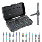 24 in 1 Magnetic Screwdriver Set, DIY Ratchet Screwdriver Set, Multi Magnetic Drive Tool with Detachable Ratchet Handle, Portable Tool Kit in Case for Home DIY, Computer, Electronics Repair
