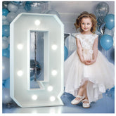 3FT Light Up Letters Birthday Decoration Large Letters Q for Party Decorations Marquee Letters for Wedding Graduation Decorations Mosaic Arch Stand Pre-cut DIY Foamboard