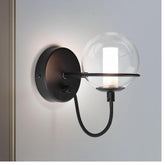 Modern Matt Black G9 Wall Light with Switch