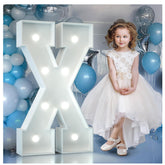 3FT Light Up Letters Birthday Decoration Large Letters X for Party Decorations Marquee Letters for Wedding Graduation Decorations Mosaic Arch Stand Pre-cut DIY Foamboard