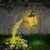 Brown Solar Watering Can LED String Light Garden Art Outdoor Lamp