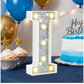 Silver LED Letter Light I Battery Powered Night Light