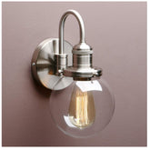 Yosoan Industrial Globe Wall Sconce with Clear Glass Shade