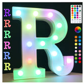 RGB LED Marquee Letter Light R with Remote Timer
