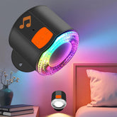 LED Wall Mounted Lights, 3000mAh Rechargeable Wall Sconces Lamp with Bluetooth Speaker, Dimmable Magnetic 360° Rotation Cordless Wall Light for Bedroom Bedside, White Light RGB Music Sync Modes