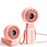 JISULIFE Handheld Fan Life7 – Ultimate Flexibility: High-Power Motor, LED Display, 5000mAh Rechargeable, 5-Speed, Foldable Design, 3-IN-1 Portable Hand/Desk/Neck Fan for Travel, Gift for Women (Pink)