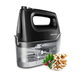 400W Electric Hand Mixer with 6 Speed & Turbo – All-Copper Motor Hand Whisk, Snap-On Storage Case, 5 Stainless Steel Attachments