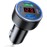 AGEK 78W 4-Port USB C Car Charger with Voltmeter