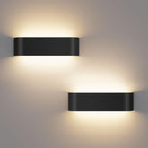 Indoor Led Wall Lights - 2 Pack 3000K/4500K/6000K Adjustable Color Temperature Wall Lights for Bedroom Living Room Kitchen Dining Room (Black, 2 Pack)