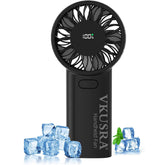 VKUSRA Portable Handheld Fan, Powerful Hand Fan with 6000mAh Battery & Adjustable 1-100% Speeds, Cooling Rechargeable USB Fan with Large Screen Display, Stable Desk Fan for Home, Office, Travel