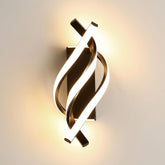 Modern LED Wall Light 22W Black Spiral Lamp