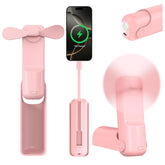 Portable 4-in-1 USB-C Rechargeable Mini Handheld Fan – Pink