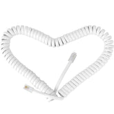 SAISN Telephone Handset Cord Modular Coiled Phone Curly Cable (6 Feet, White)