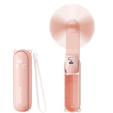 Mini Handheld Fan,USB Rechargeable 3 IN 1 Personal Cooler Fans with Power Bank,LED Flashlight,Small Foldable Pocket Fan-Travel & Emergency Essentials for Outdoor Portable Cooling Fan (Pink)