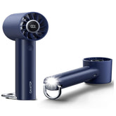 Gaiatop Turbo Hand Held Fans with LED Torch Clasp Base, Portable Fans Mini Hand Fan, Travel Essentials Small Handheld Rechargeable Desk Fan for Home Office Outdoor Camp, Gifts for Women Men, Navy Blue