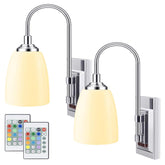 HONWELL Battery Operated LED Wall Lights 2 Pack Silver