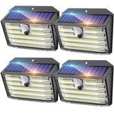 126 LED Solar Motion Sensor Wall Light Cold White Outdoor Security Lamp