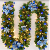 Christmas Garland with LED Lights 9FT – Artificial Green Festive Decoration