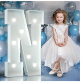 3FT Light Up Letters Birthday Decoration Large Letters N for Party Decorations Marquee Letters for Wedding Graduation Decorations Mosaic Arch Stand Pre-cut DIY Foamboard
