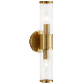 Vintage 2-Light Wall Sconce Indoor Gold Glass Lampshade
