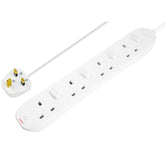 Four Socket Extension Lead with Individual Switches 2m