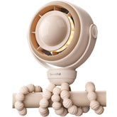 SWEETFULL Pram Fan - 360° Rotating Baby Stroller Fan Clip On, 4000mAh Rechargeable 4-Speed Quiet Cooling, LED Display & Night Light for Buggy/Car Seat/Crib Travel Essentials