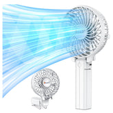 VersionTech Handheld Fan Portable USB Rechargeable with 3 Speeds,Battery Operated Electric Powered Mini Foldable Desk Fan for Home Office Ceiling Travel (White)