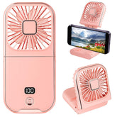 Folding Handheld USB Rechargeable Mini Fan – Pink