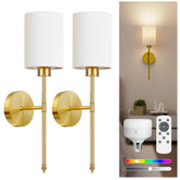 Battery Operated Wall Lights Gold Rechargeable with Remote