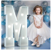 3FT Light Up Letters Birthday Decoration Large Letters M for Party Decorations Marquee Letters for Wedding Graduation Decorations Mosaic Arch Stand Pre-cut DIY Foamboard