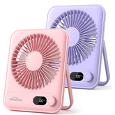 Mini USB Desk Fans 2 Pack – 5000mAh Ultra Quiet, 100 Speeds