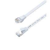 7.6M Flat Cat7 Ethernet Cable White – CAT6a/CAT7 RJ45 S/STP 10Gbps Shielded OFC High Speed Network Patch Cord 25FT Flat Design LAN Cable
