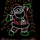 50CM Father Christmas LED Tube Light – Multi Coloured Outdoor Santa Silhouette