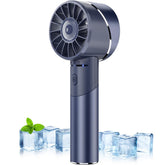Handheld Fan, Mini Alloy Metal Personal Fan, USB Rechargeable High-Speed 16H Lasting Battery 4 Adjustable Speeds Portable Turbo Fan, Small Pocket Hand Fan for Travel, Summer Gift (Black)