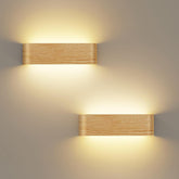 Indoor Led Wall Lights - 2 Pack 3000K/4500K/6000K Adjustable Color Temperature Wall Lights for Bedroom Living Room Kitchen Dining Room (2 Pack, Wood Grain)
