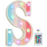 Rainbow LED Letter Light S – 16 Color Remote