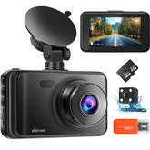 1080P Dual Dash Cam Front and Rear with 32GB SD Card – Black