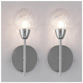 Polished Chrome Wall Lights Set of 2 with Switch