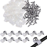 100pcs 5/16 Inch R-Type Cable Clips Nylon Rope Light Mounting Clips with Stainless Steel Screws for Indoor Outdoor Electrical Wire Clamp Organizer Cable (White-5/16 inch)