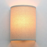 Industrial Linen Fabric Wall Sconce Vintage Night Light Lamp
